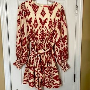 Dress by Flying Tomato, size Large, cream and rust orange
